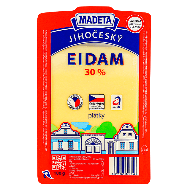 Madeta Jihočeský eidam 30% plátky
