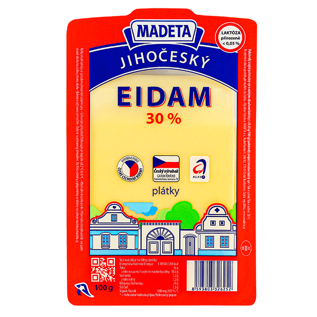 Madeta Jihočeský eidam 30% plátky