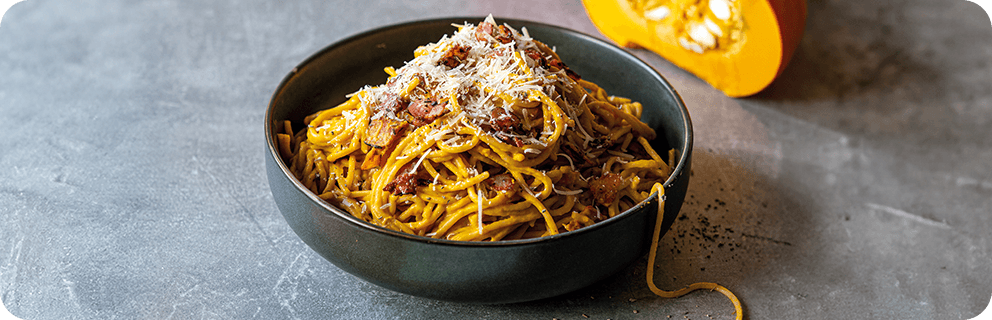 Dýňové těstoviny à la carbonara - Desktop