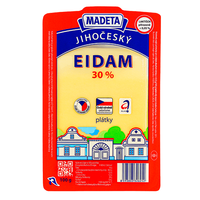 Madeta Jihočeský eidam 30% Plátky