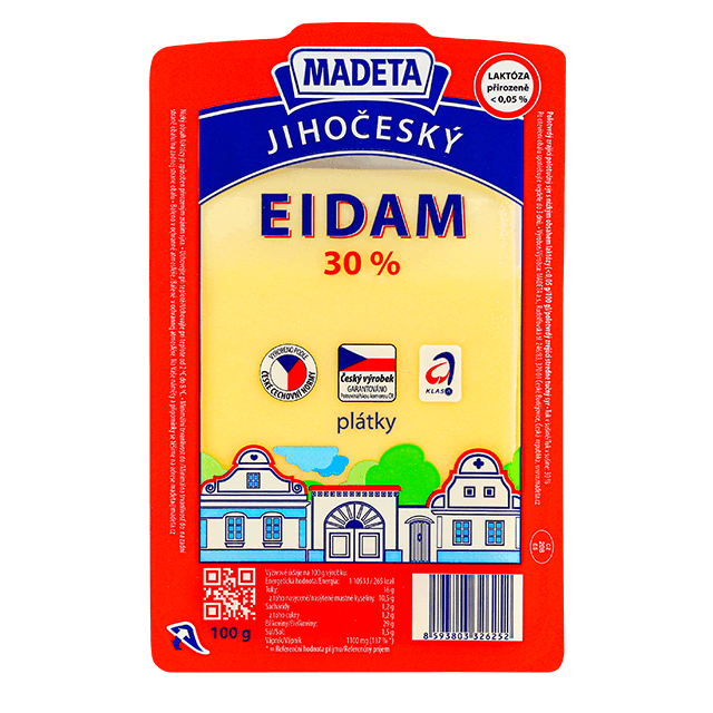 Madeta Jihočeský eidam 30%&nbsp;– plátky