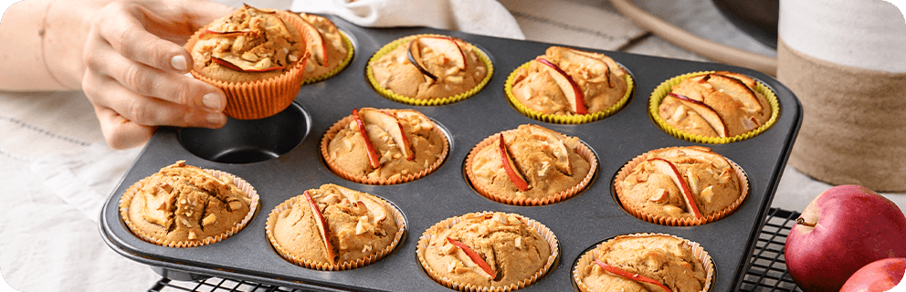 Jednoduché Bio muffiny s jablky - Desktop