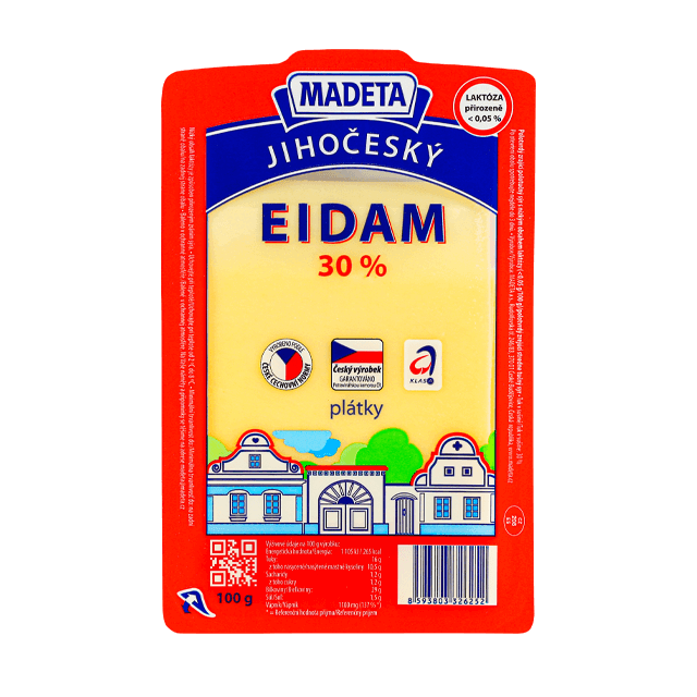Madeta Jihočeský eidam 30% – plátky