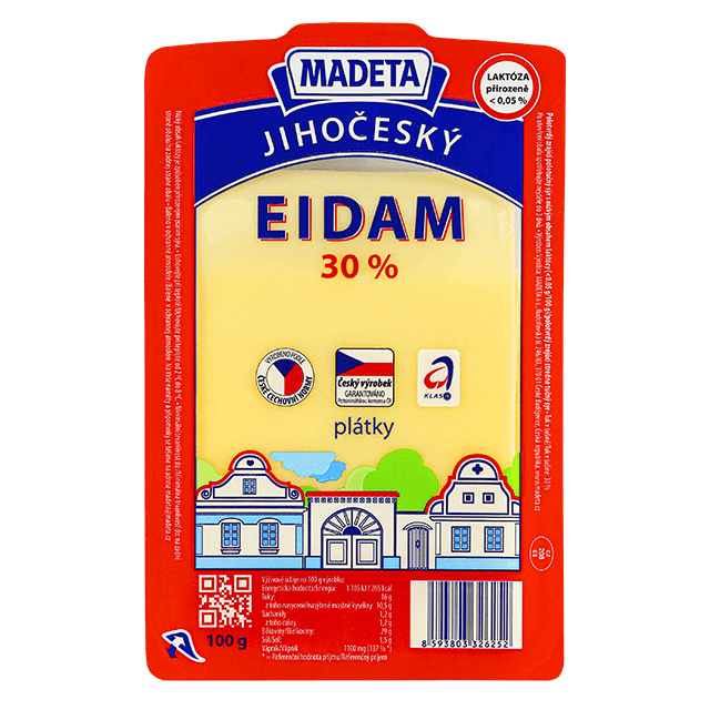 Madeta Jihočeský eidam 30%&nbsp;– plátky